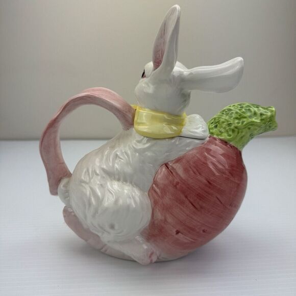 Vintage Teapot Easter Rabbit Bunny Turnip Tea Pot 2 Piece - Picture 13 of 14